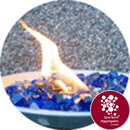 Fire Pit Glass - Blue mirror